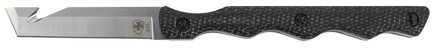 Templar NTKB222 Neck Knife Fixed Tanto Plain D2 Steel Blade, Black Canvas Micarta Handle with Included Lanyard and Sheath