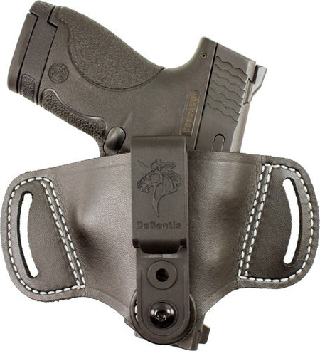 DeSantis Outback Holster Ambi Black Leather Fits Small Autos IWB/OWB