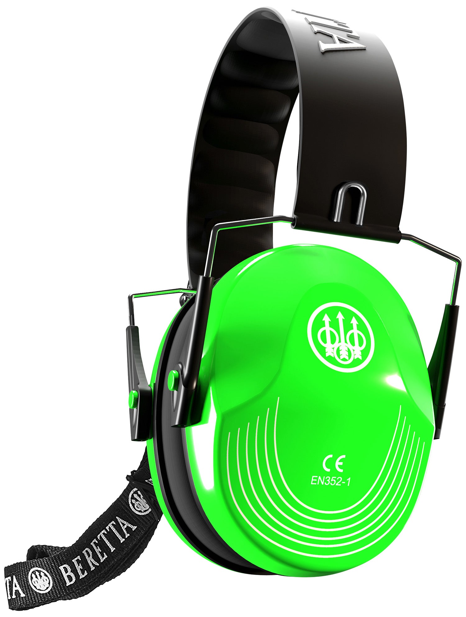 Beretta Safety Pro Over-the-Head Earmuff 25 dB Fluorescent Green and Black
