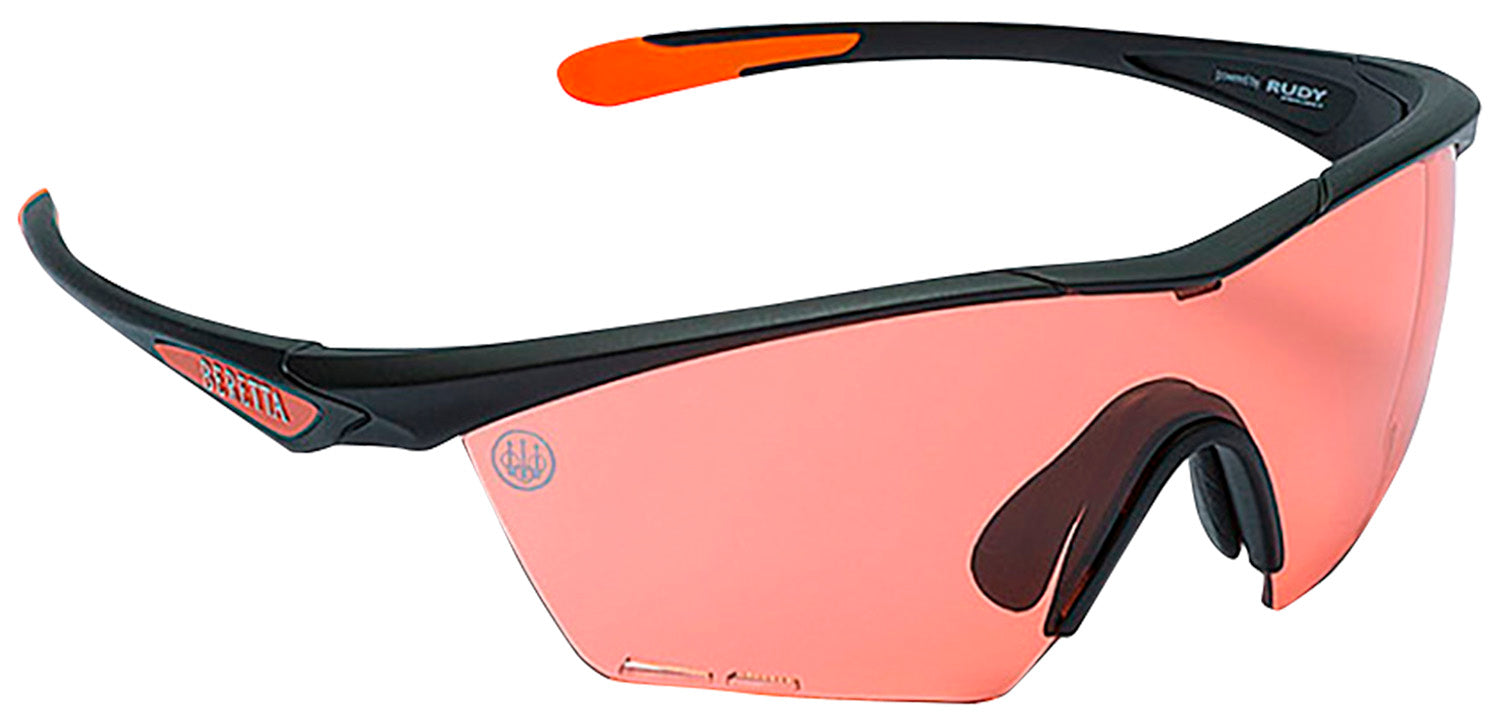 Beretta Clash Wraparound Shooting Glasses Scarlet Lens Black/Orange