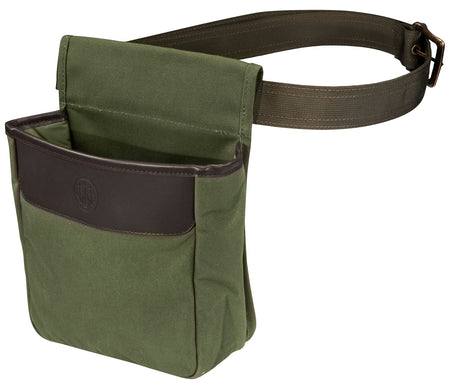 Beretta USA BS961020610076 50-Round Waxwear Shell Pouch, Green Cotton/Leather, Waterproof