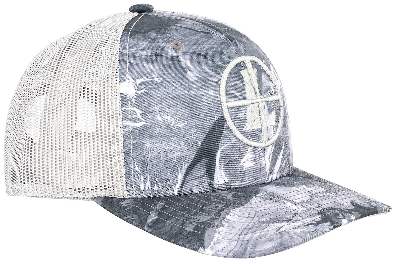 Leupold 182544 Mossy Oak Terra Charcoal Trucker Cap Semi-Structured Pre-Curved Bill