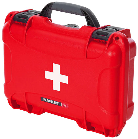 Nanuk 909 Red Resin First Aid Case with Superior PowerClaw Latches