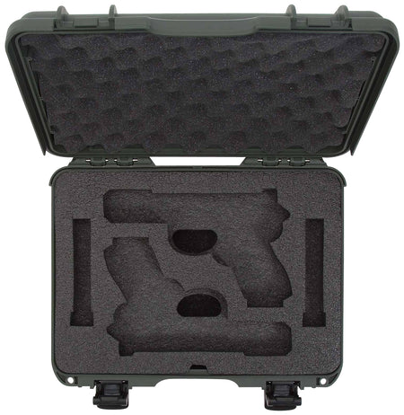 Nanuk 910 Glock-Fit 2 Up Olive Hard Case Airline Approved with PEF Foam Padding