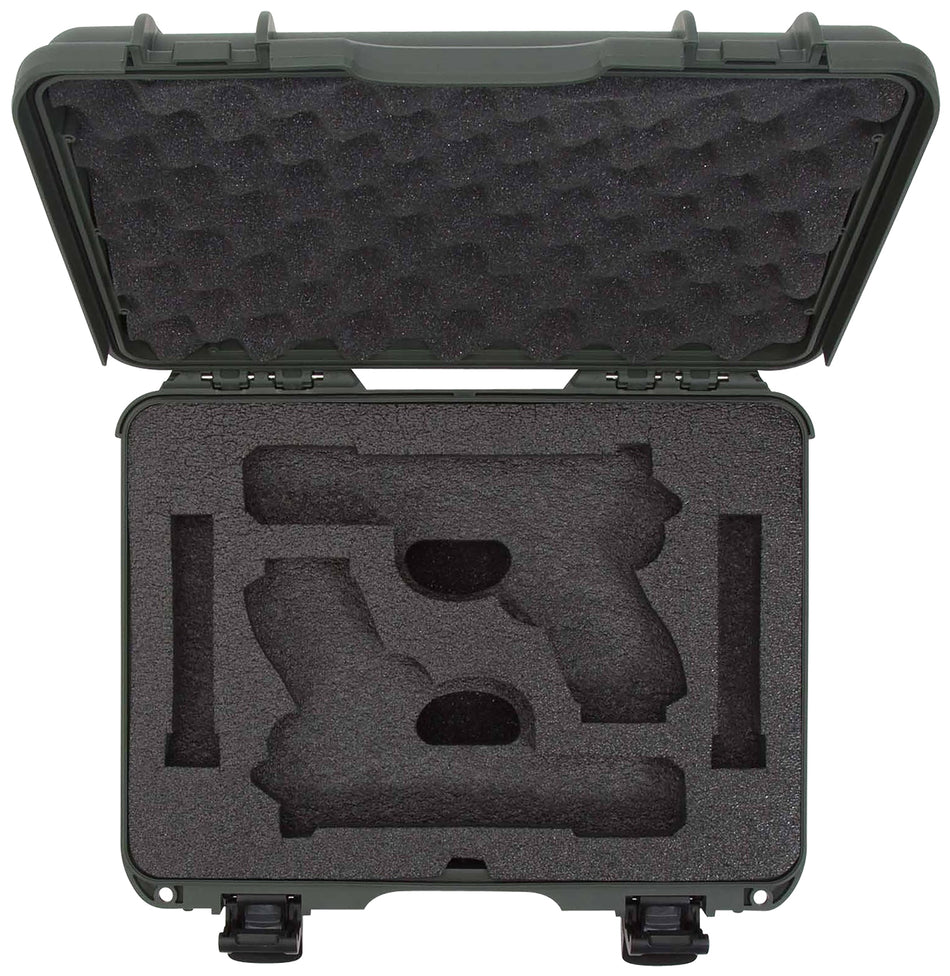 Nanuk 910 Glock-Fit 2 Up Olive Hard Case Airline Approved with PEF Foam Padding