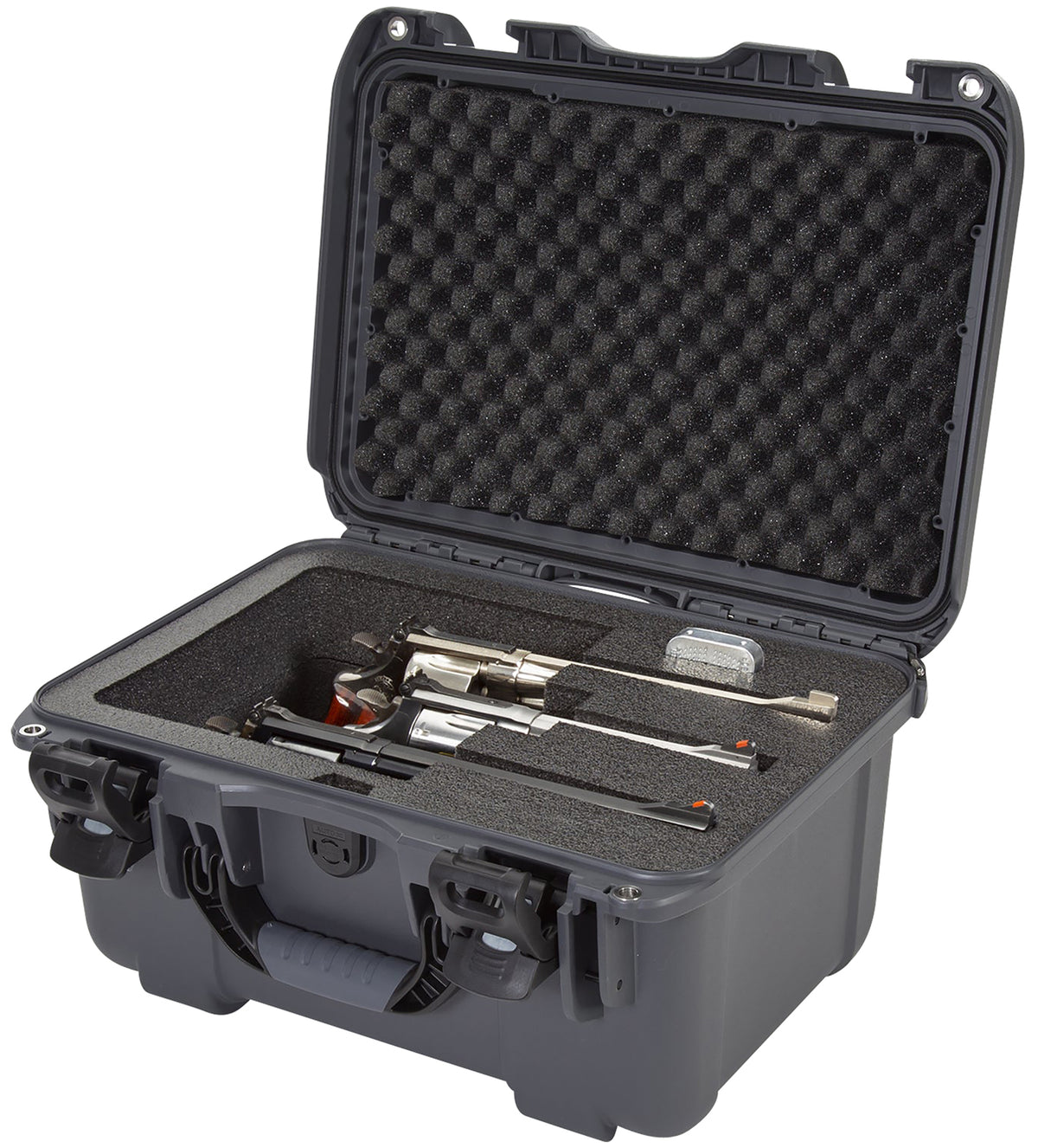 Nanuk 918 3 Up Graphite Polymer Revolver Case with Foam Insert and TSA Latches