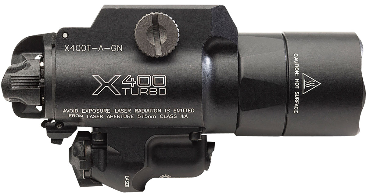 SureFire X400TAGN Turbo 650 Lumen LED Weapon Light with Green Laser Black Anodized