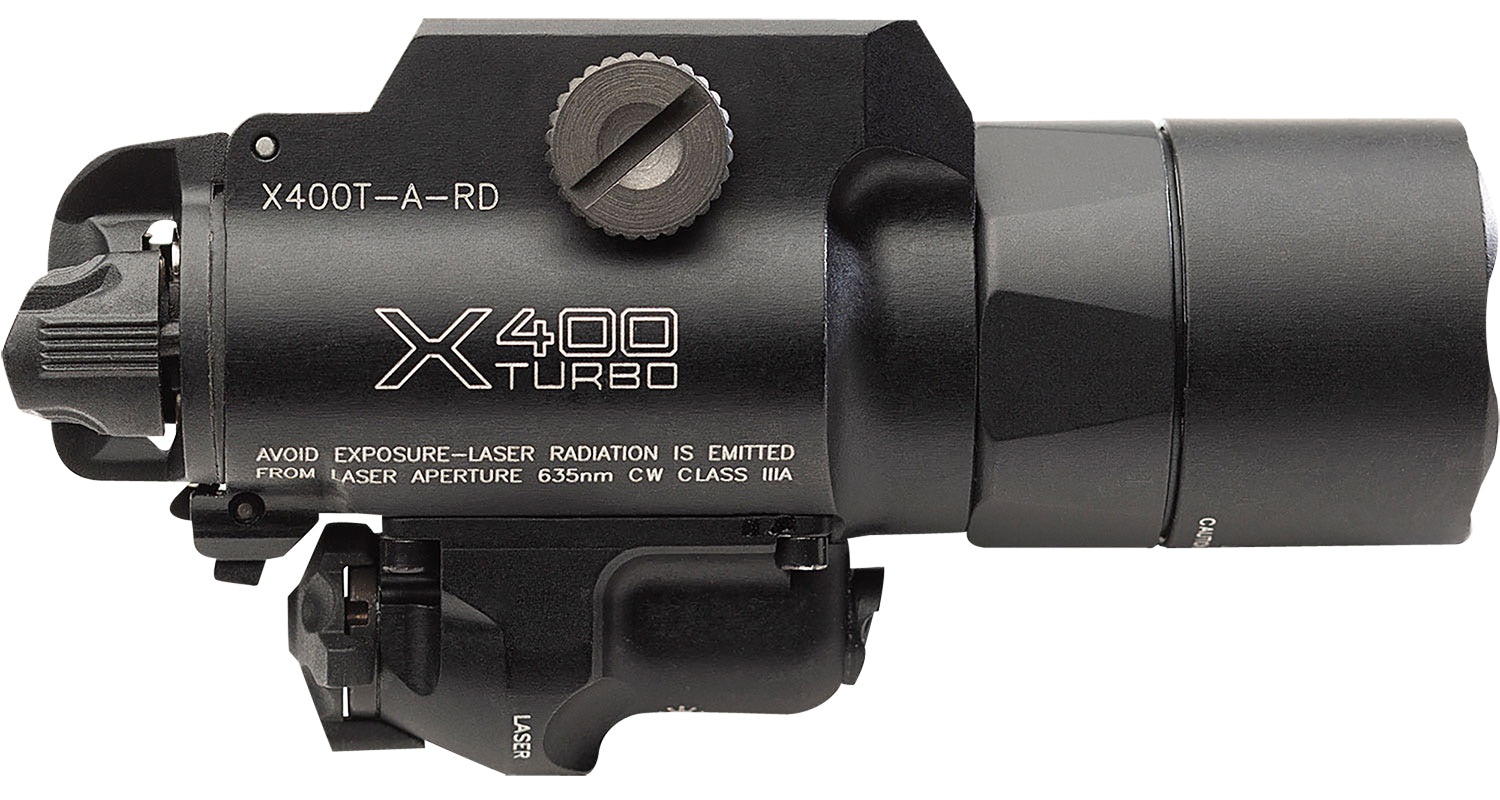 SureFire X400TARD Turbo 650 Lumen LED Weapon Light with Red Laser Black Anodized
