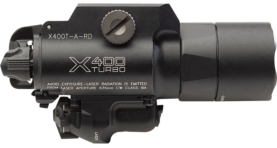 SureFire X400TARD Turbo 650 Lumen LED Weapon Light with Red Laser Black Anodized