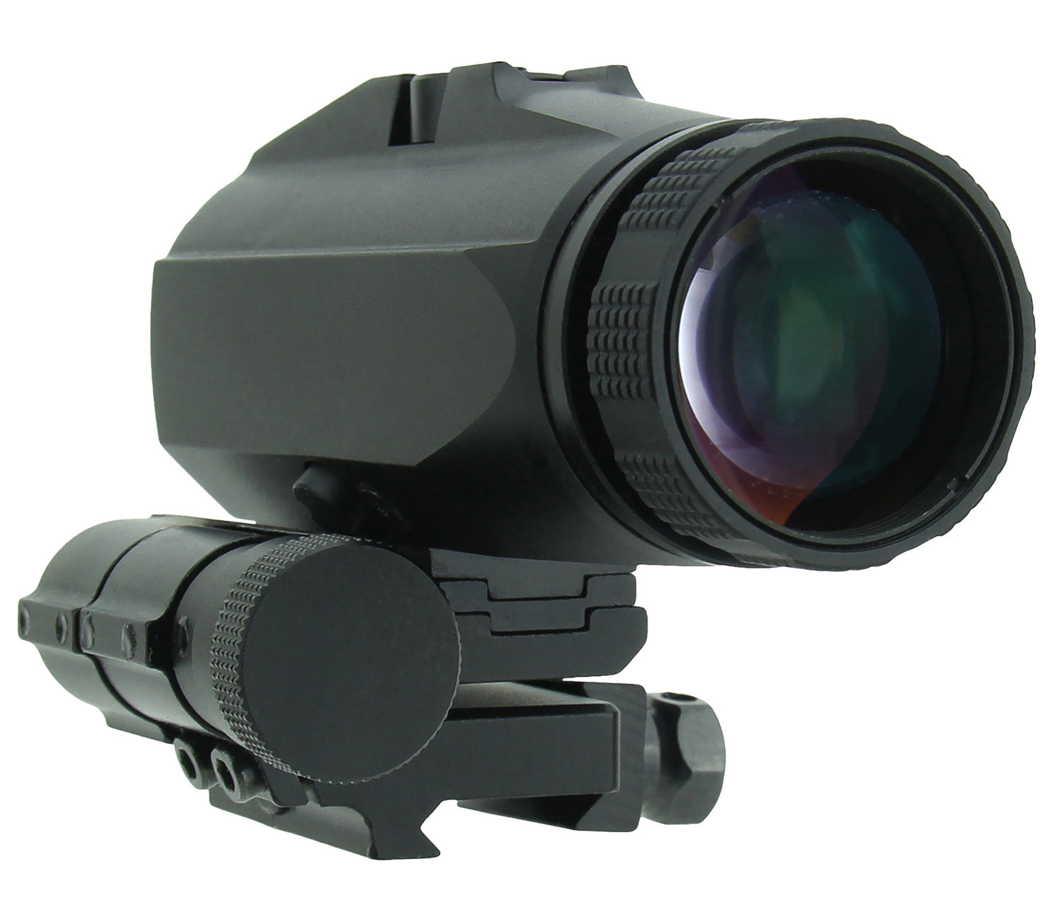TacFire RDX3MB Black Anodized 3x 30mm Flip-to-Side Magnifier for Red Dot Sights