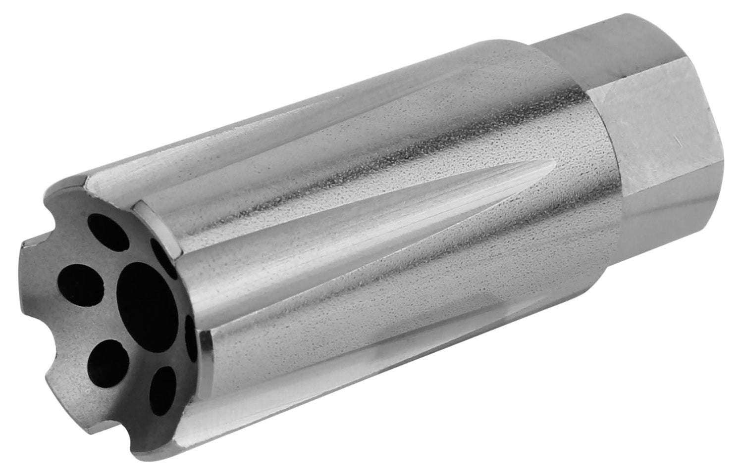 TacFire Stainless Steel Linear Compensator 308 Win 5/8"-24 TPI .875" Diameter Redirects Concussion
