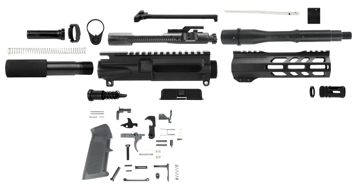 TacFire AR Pistol Build Kit 5.56 NATO 7.5" Barrel Black Complete Upper and Lower Kit