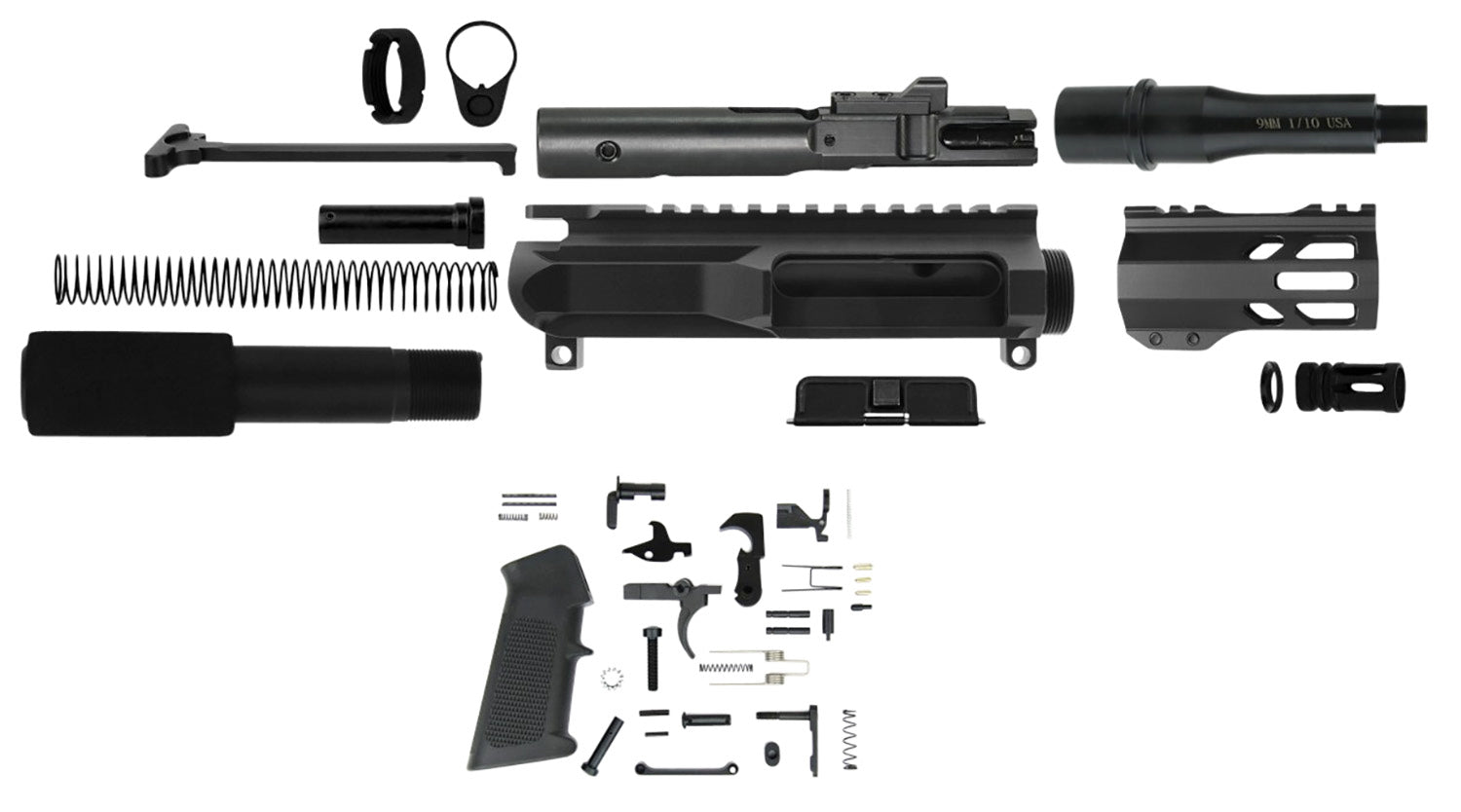 TacFire AR Platform Pistol Build Kit 9mm Luger 4.50" Barrel Black Complete