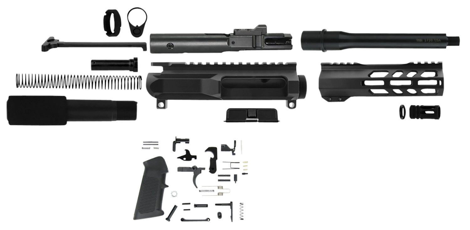 TacFire AR Platform Pistol Build Kit 9mm Luger 7.50" Barrel Black Complete