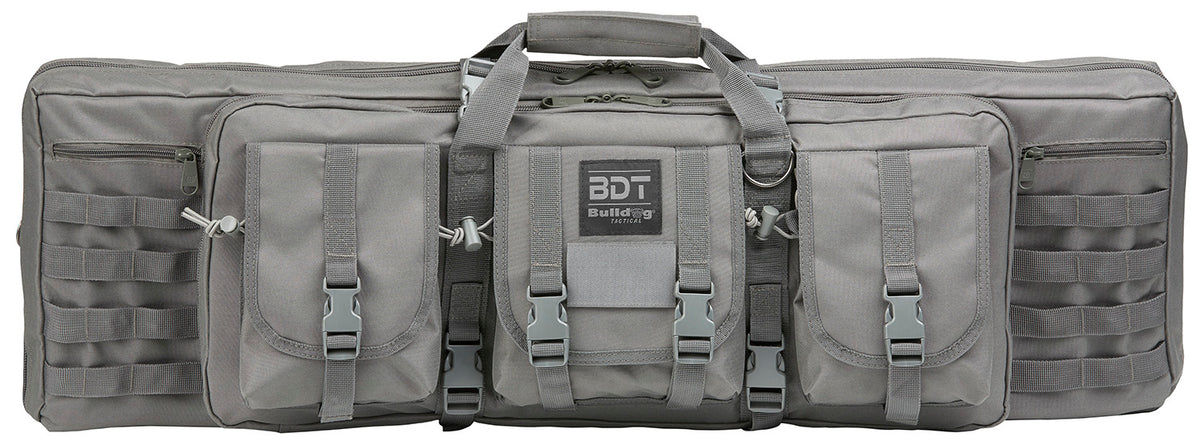 Bulldog BDT6037SG 37-Inch Seal Gray Nylon Tactical Double Rifle Case Padded Divider