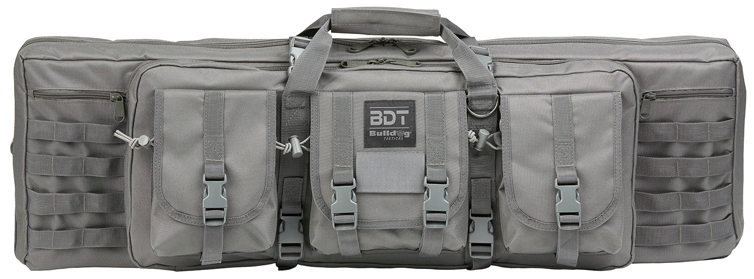 Bulldog BDT6037SG 37-Inch Seal Gray Nylon Tactical Double Rifle Case Padded Divider