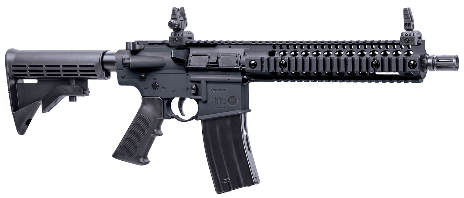 Crosman CFAR1B Full Auto R1 .177 Caliber CO2 BB Air Rifle 25rd Adjustable Buttstock Black