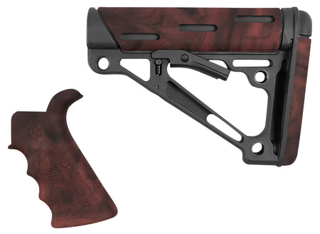 Hogue 15456 AR-15 M16 Collapsible Stock Red Lava OverMolded Rubber with Grip Mil-Spec Tube