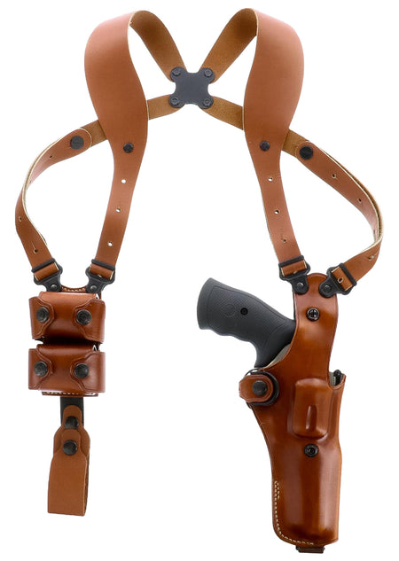 Galco VHS 4.0 Vertical Shoulder Holster System Tan Leather Ambi Up To 56" Chest S&W L Frame M686 4" Barrel