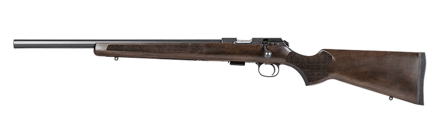 CZ-USA 02392 457 Varmint 22 LR 5+1 20.50" Black Nitride Heavy Barrel, Black Nitride Stainless Steel Grooved Receiver, Wood Stockn Left Hand