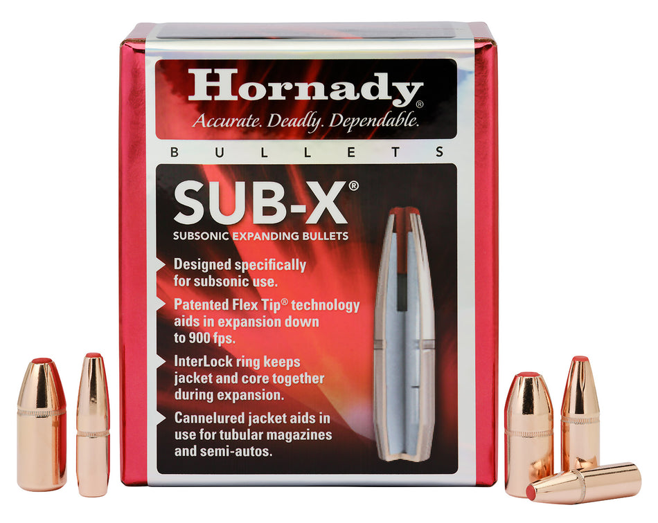 Hornady 3503 Sub-X .35 Caliber 250 Grain Subsonic Bullets 100 Per Box