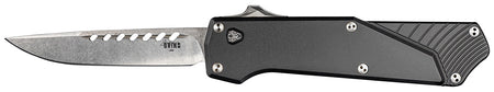 Southern Grind Arachnid OTF Knife 3.20" Satin PVD Coated S35VN Blade, 4.50" Black Aluminum Handle