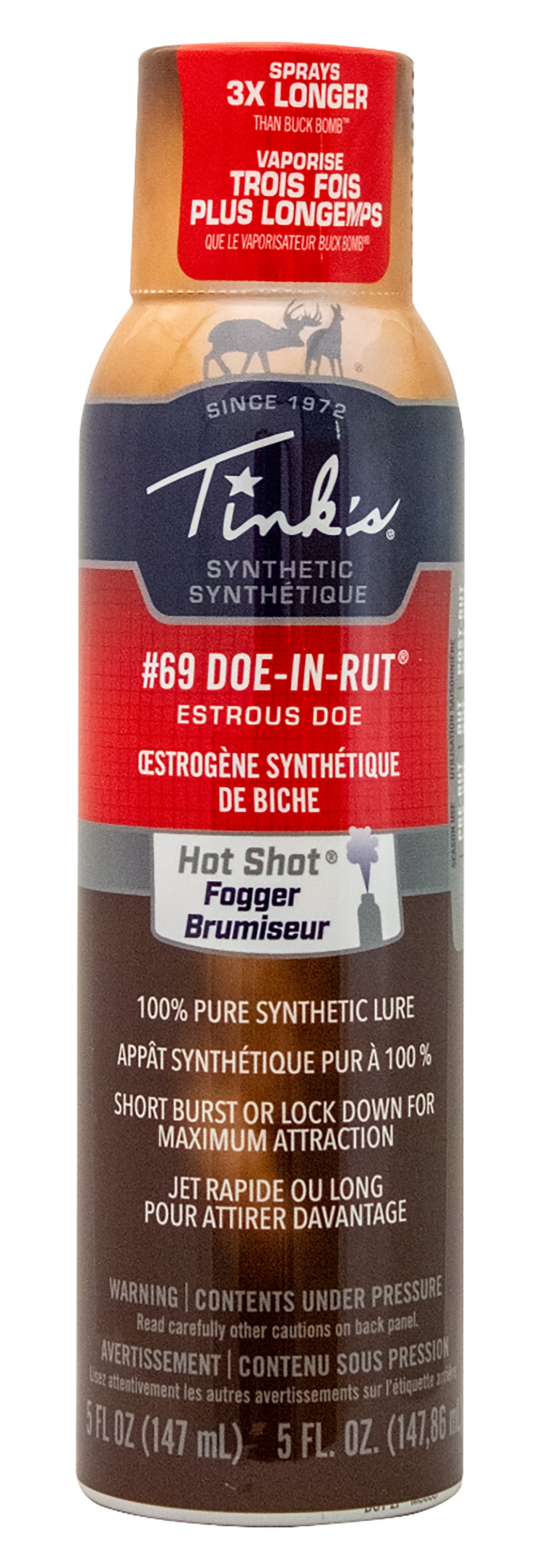 Tinks #69 Doe In Rut Synthetic Deer Lure Fogger Pure Scent 5 oz Aerosol