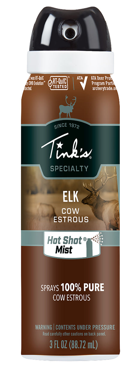 Tinks Hot Shot Elk Cow Estrous Scent Mist 100% Pure Lure 3 oz Aerosol