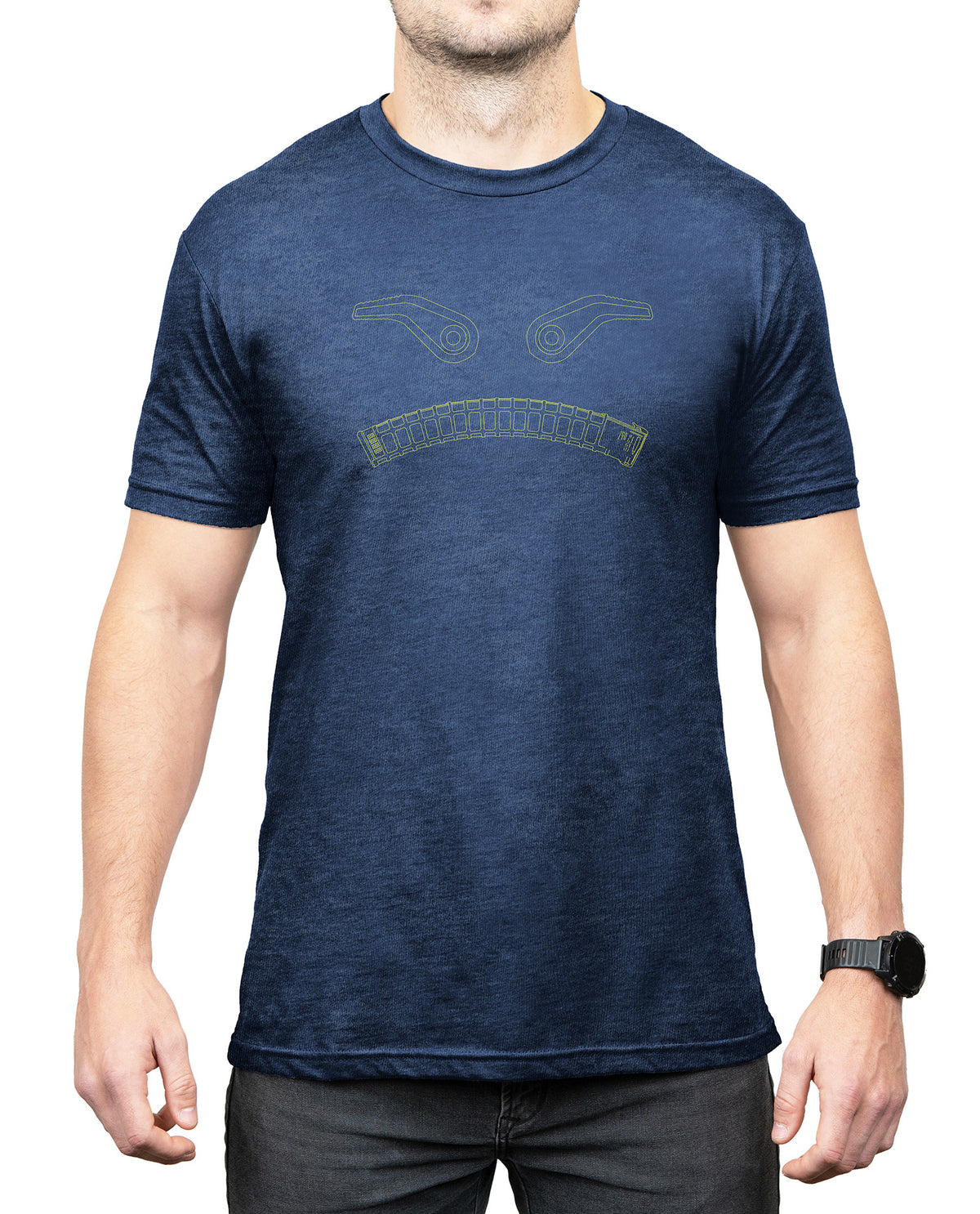 Magpul Magmouth Short Sleeve Shirt Small Navy Heather Cotton/Polyester MAG1268411S