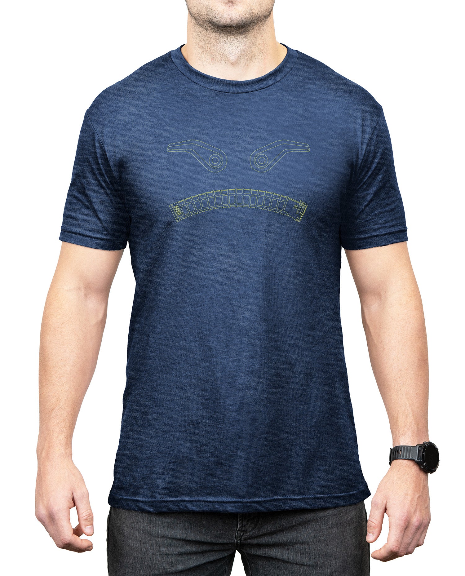 Magpul Magmouth Short Sleeve Shirt Small Navy Heather Cotton/Polyester MAG1268411S