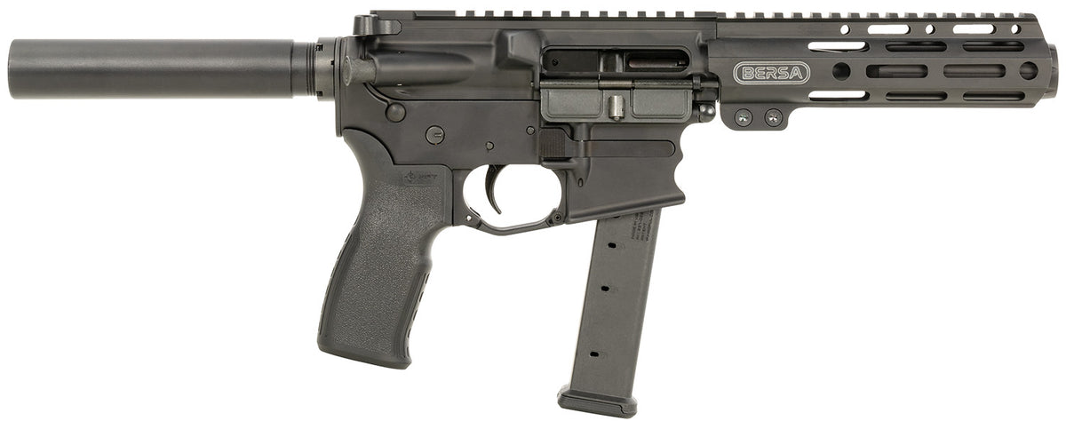 Bersa BAR9GL4BSC AR9 9mm Luger 33+1 4" Barrel, KAW Valley XL Compensator, Hard Coat Anodized Metal Finish, Magpul MOE+ Grip, Manual Safety