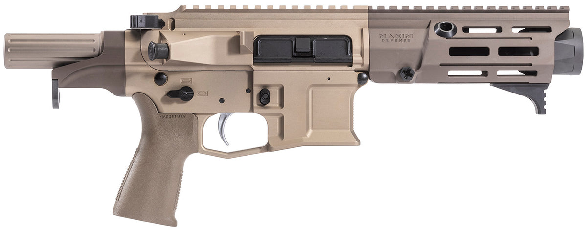 Maxim Defense MXM50802 PDX 505-SPS 5.56x45mm NATO Caliber with 5.50" Barrel, 20+1 Capacity, Arid Brown Metal Finish, Arid Brown Polymer Grip