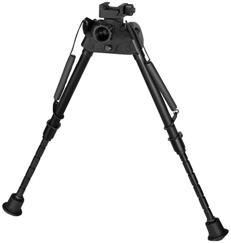 Harris Bipod S-LMP, Picatinny Rail, 9-13", Black Anodized, Notched Legs, Rubber Feet