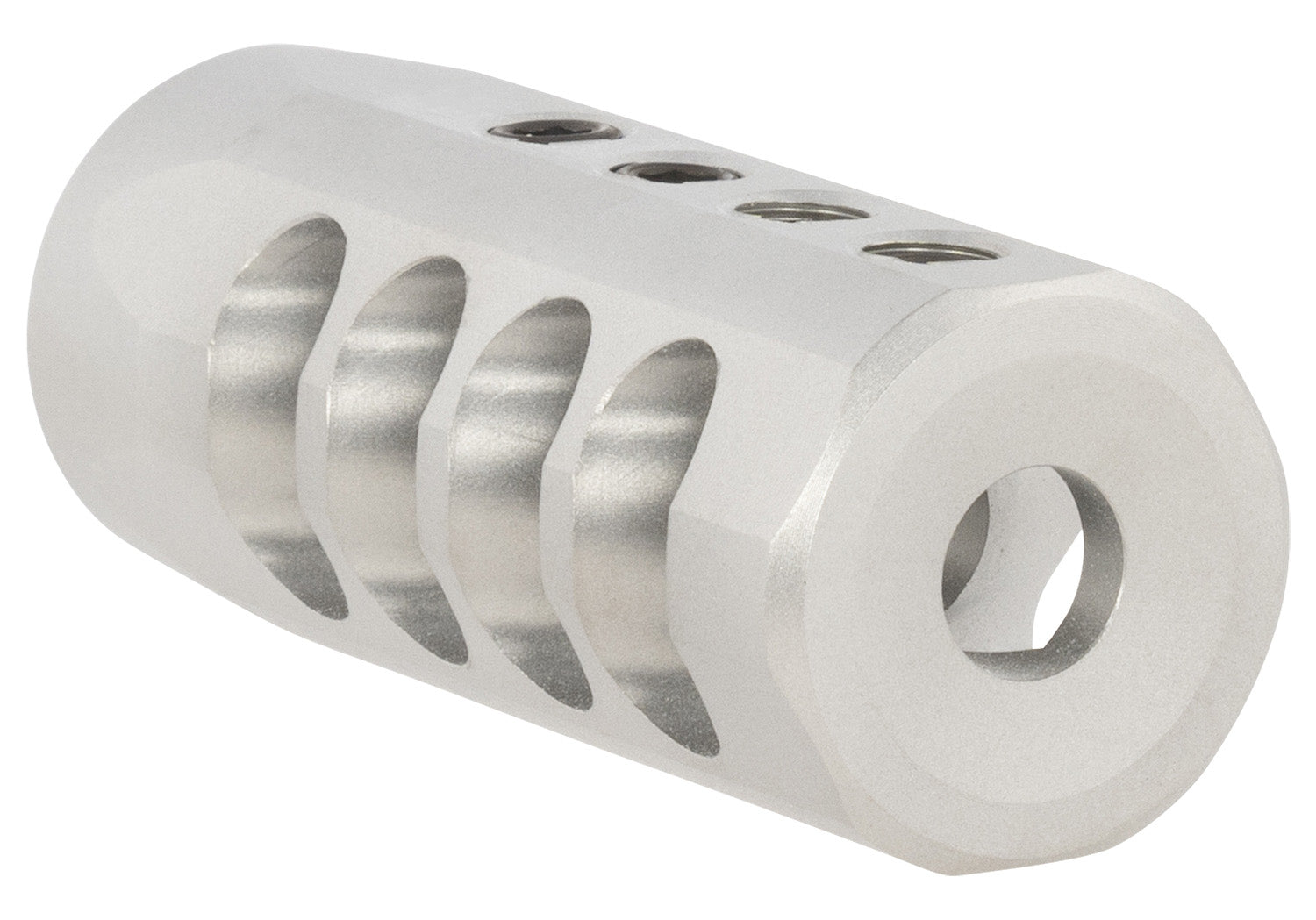 Christensen Arms Side-Baffle Natural Titanium Muzzle Brake 8100001701 5/8"-24 tpi 30 Cal .920" D Bull Barrel