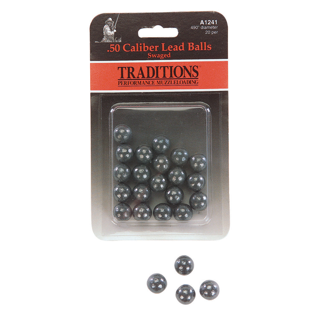 Traditions .490" Swaged Pure Lead Round Balls .50 Cal. 20 pk.