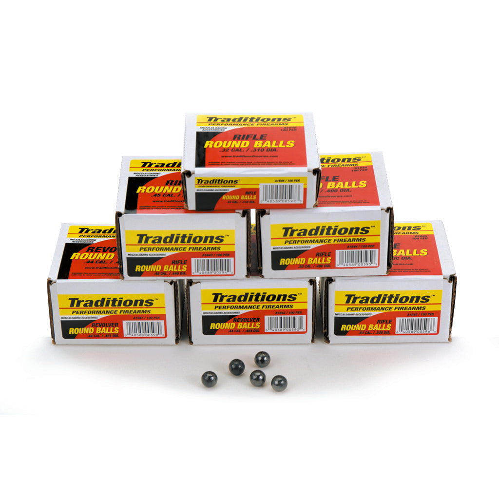 Traditions .490" Swaged Pure Lead Round Balls .50 Cal. 100 pk.