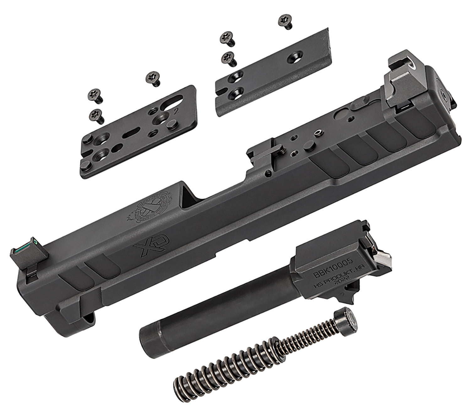 Springfield Armory XD4902 XD OSP 9mm Luger 4-Inch Black Steel Slide Assembly Optics Cut with Cover Plates