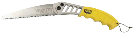 Wicked Tree Gear WTG007 Folding Utility Saw 7-Inch High Carbon Steel Blade Yellow Overmolded Aluminum Handle