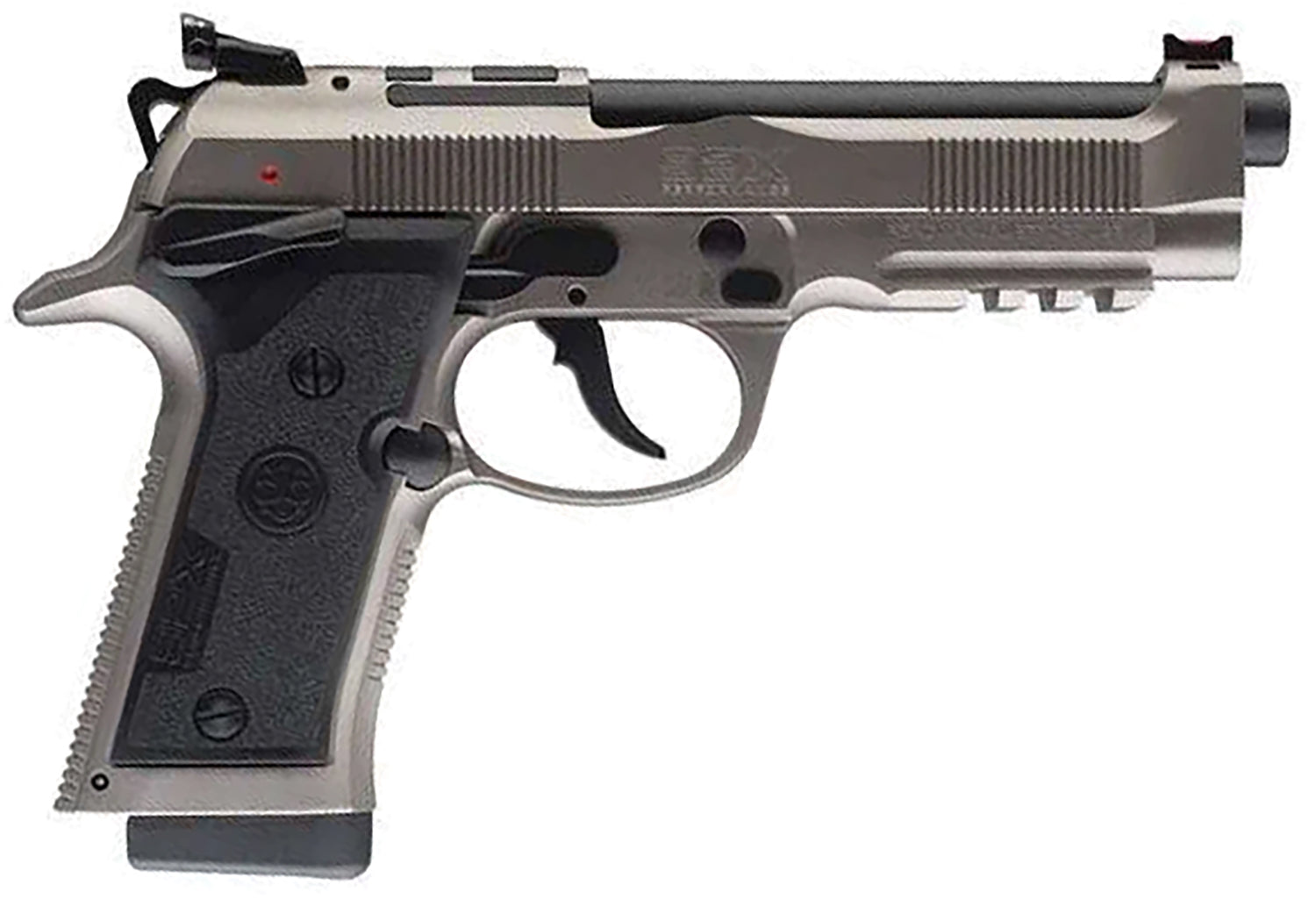 Beretta USA J92XPCO21 92X PCO Full Size Frame 9mm Luger 15+1 4.90" Black Barrel, Gray Nistan Optic Ready/Serrated Steel Slide & Frame w/Beavertail & Picatinny Rail