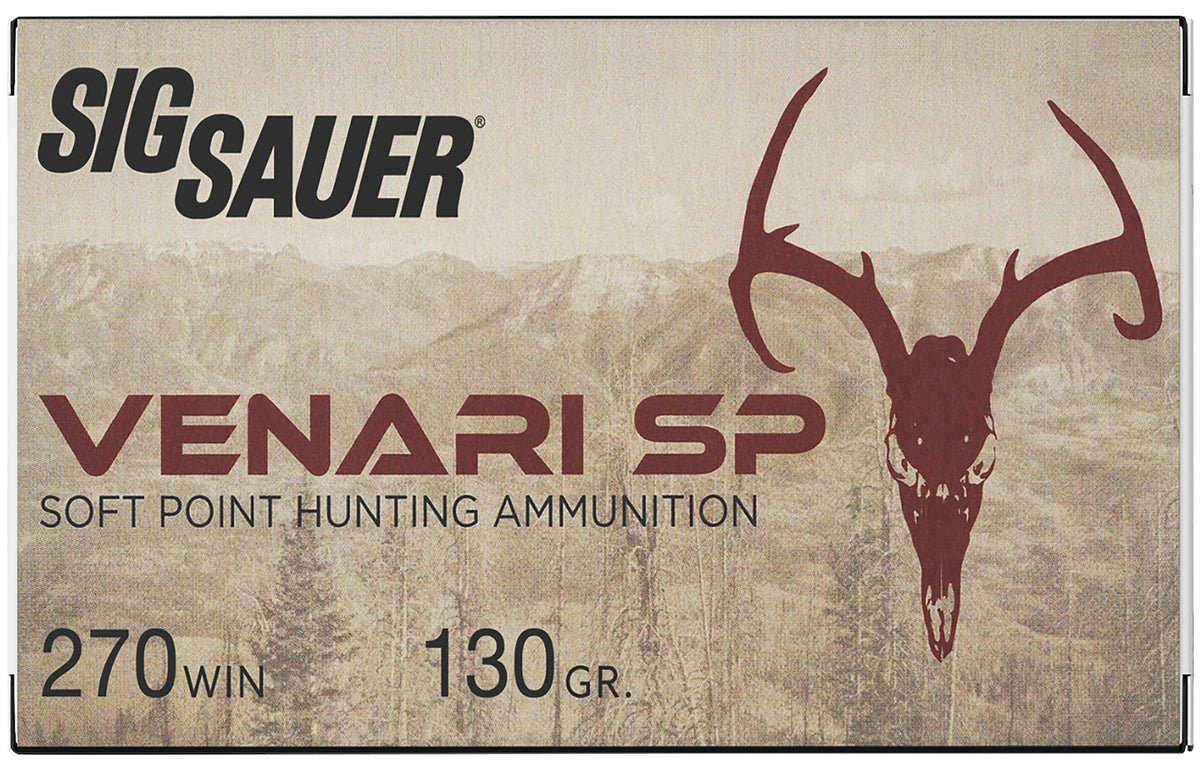 Sig Sauer Venari Soft Point 130 Grain .270 Winchester 3140 fps 798681670048