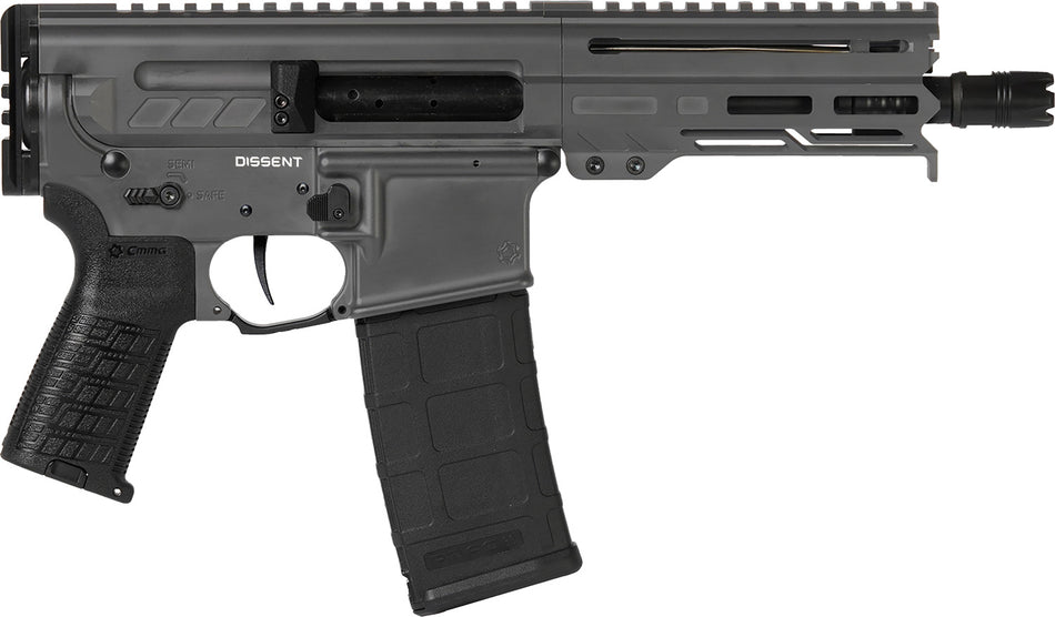 CMMG 30A0E33TNG Dissent MK4 300 Blackout 30+1 6.50", Tungsten Gray Cerakote Rec, OEM Grip, Picatinny Buffer Adapter, Zeroed Drop-In Single Stage Trigger