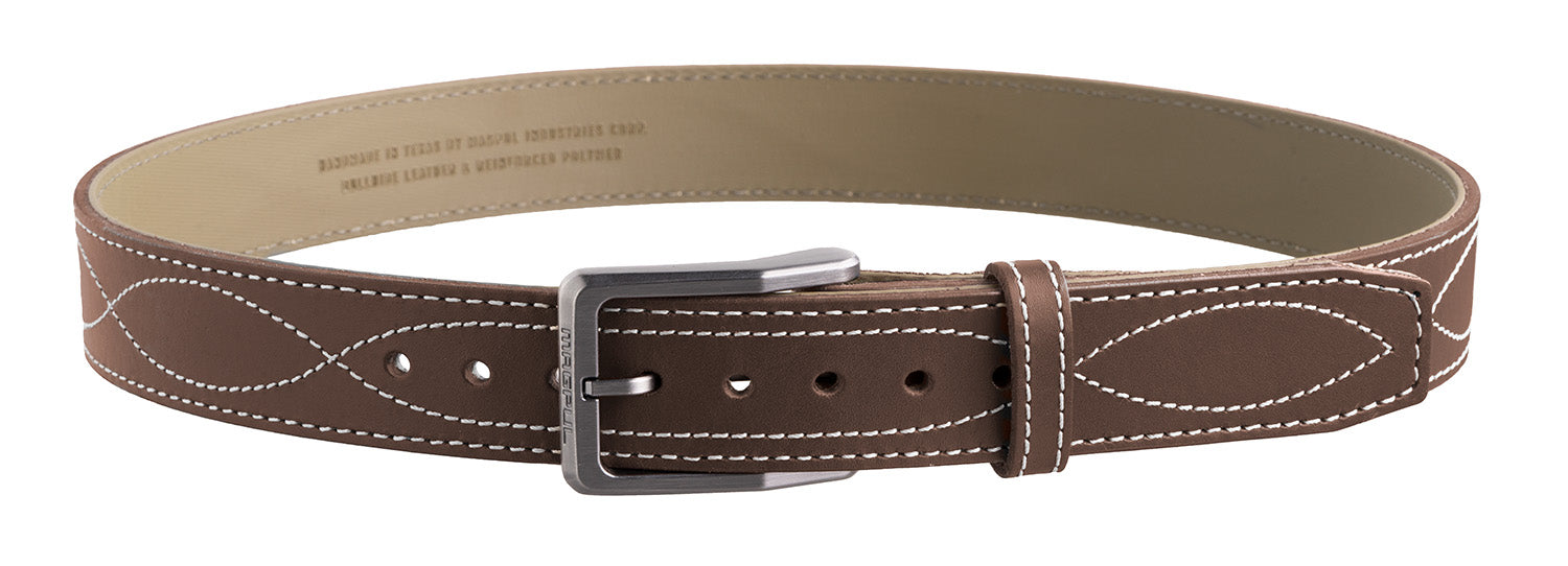 Magpul Tejas El Pistolero 1.50" Chocolate Brown American Bull Hide Belt 46" Buckle
