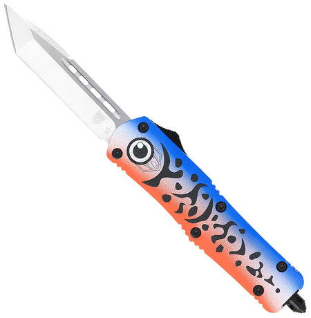 CobraTec Knives Blue Fishing Lure Medium FS-3 OTF 3" Tanto D2 Steel Blue Aluminum Cerakoted Handle
