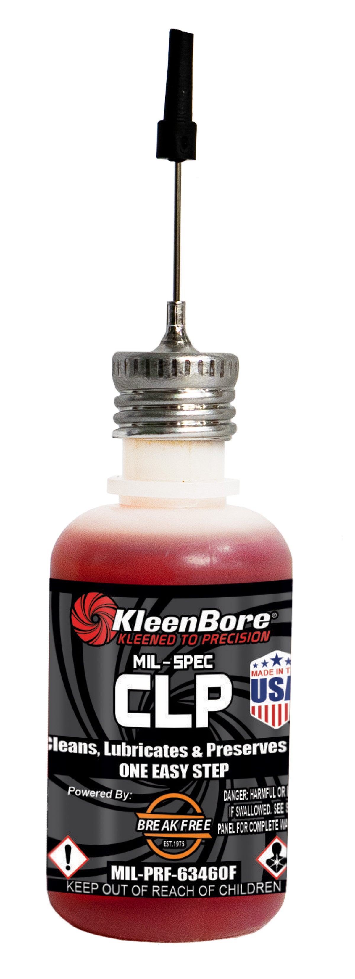 KleenBore KBMSCLP1 1 oz. Military Spec CLP Needle Oiler for Bore & Moving Parts