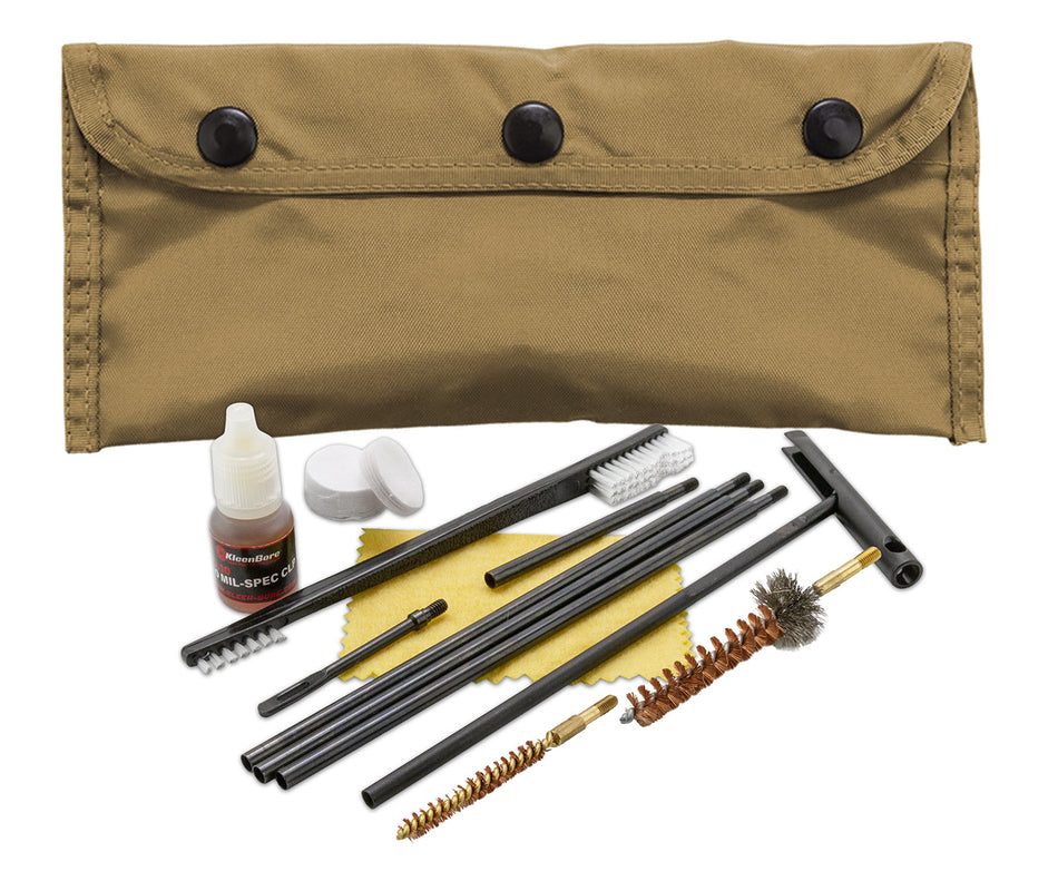 KleenBore POU302T Multi-Cal MOLLE-Compatible Cleaning Kit Coyote Tan Nylon Case