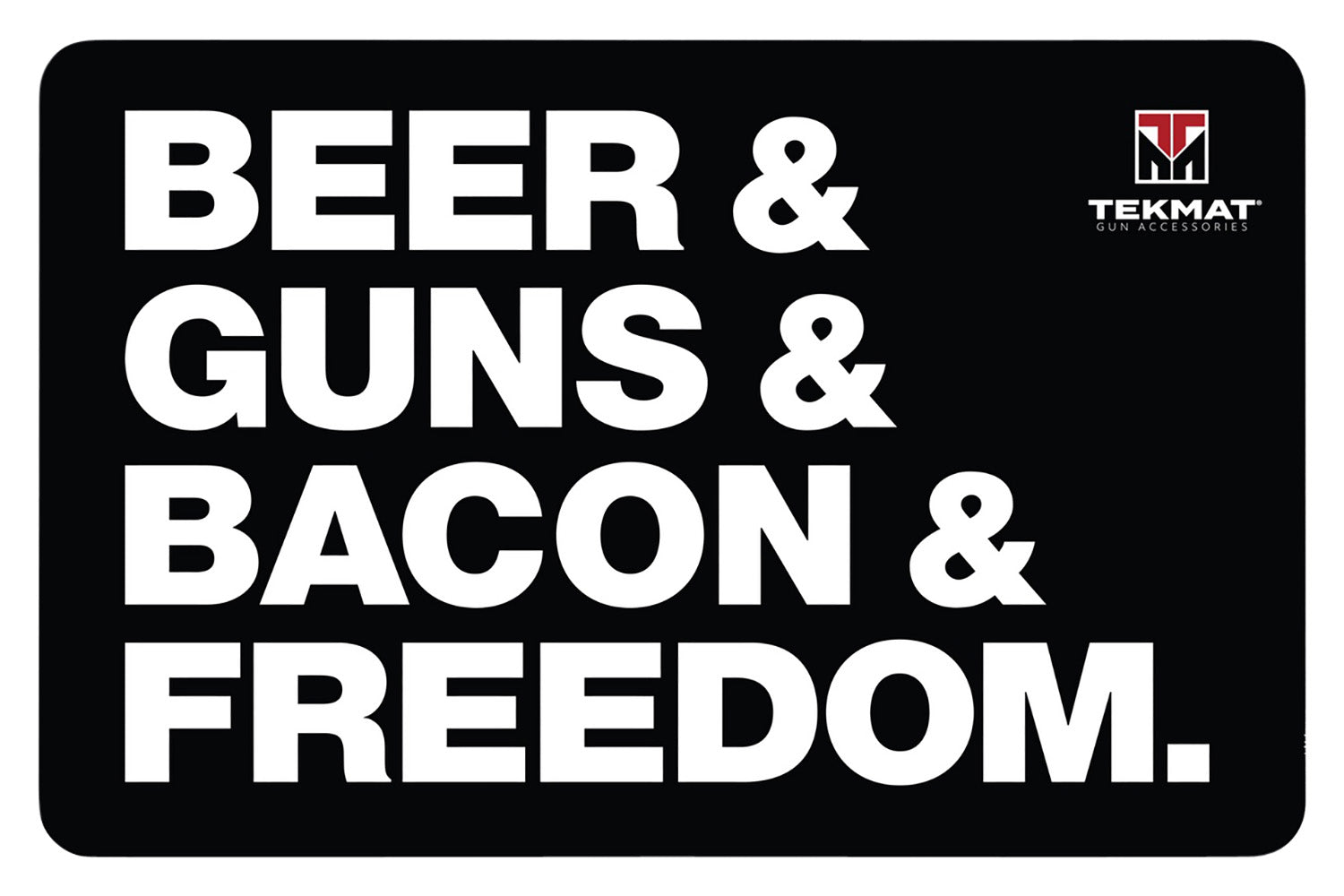 TekMat Beer & Guns & Bacon & Freedom Padded Gun Cleaning Mat 11"x17"