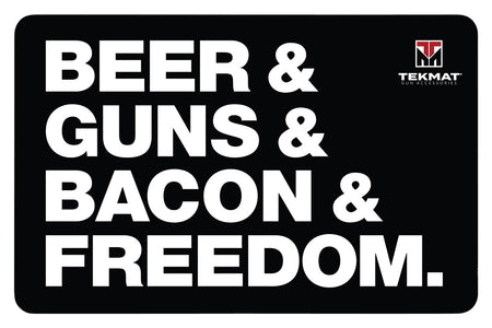 TekMat Beer & Guns & Bacon & Freedom Padded Gun Cleaning Mat 11"x17"