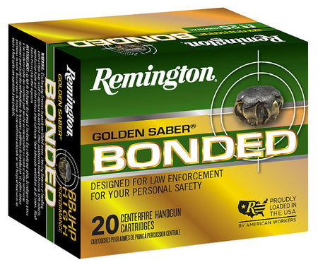Remington Golden Saber Bonded Bonded Brass Jacketed Hollow Point 180 Grain 10mm Auto 1150 fps 047700660400