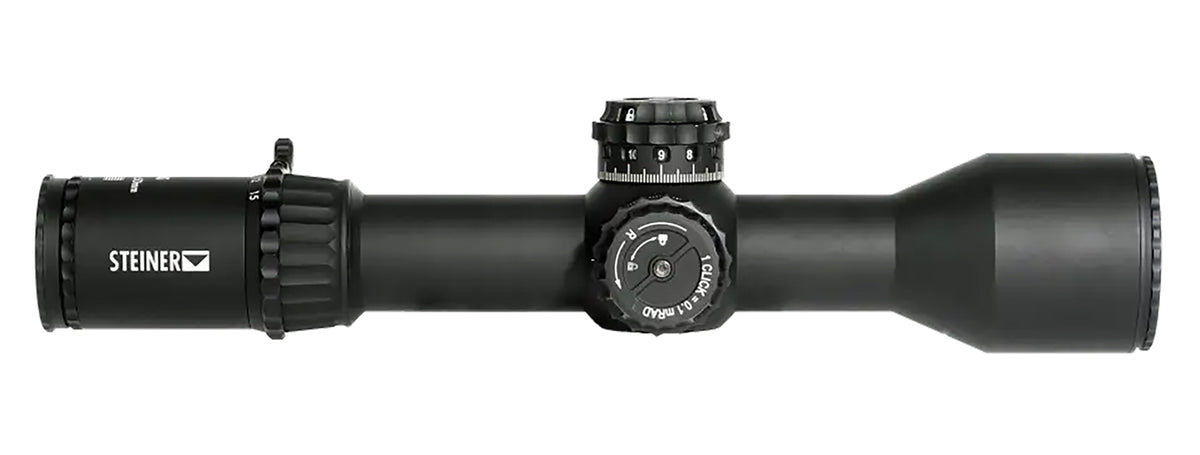 Steiner 5116 T6Xi Black 2.5-15x 50mm 34mm Tube Illuminated SCR Mil Reticle First Focal Plane Features Throw Lever