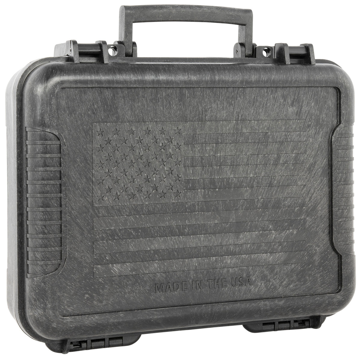 Outdoor Connection 10017 11" Polypropylene Pistol Case Black with US Flag Snap Latches